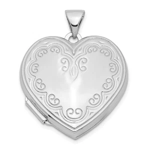 Sterling Silver 21mm Ornate Heart Locket - Picture 1 of 7
