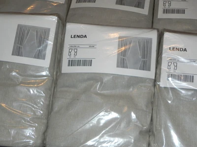 Cortinas Ikea Lenda 2 paneles con lazos 55" x 98” beige arena tostado NUEVO 201.119.74 Foto 1 de 4