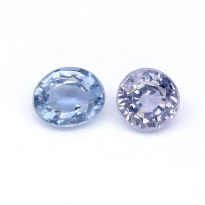 💎 Par de espinelas naturales violetas y azules redondas y ovaladas de 0,48 quilates de 2 piezas/0,48 quilates con ancho - Gemas de Birmania Foto 1 de 4