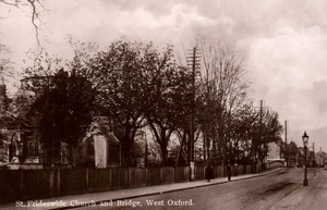 St. Frideswide Kirche & Brücke West Oxford England Vintage Postkarte - Bild 1 von 2