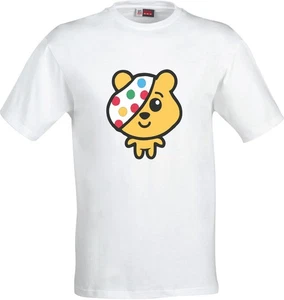 T-SHIRT PUDSEY BÄR MIT GROSSEM KOPF 2025 LUSTIG VOLLFARBIG SUBLIMATION WEISS - Bild 1 von 1