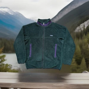 Rare Vintage 1997 Patagonia Deep Pile PEF Fleece Full Zip Jacket Made USA Sz XL - Picture 1 of 19