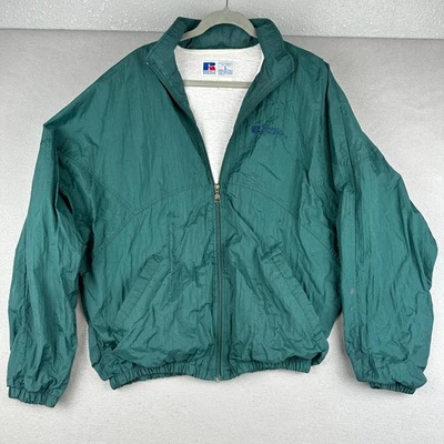 Chaqueta Atlética Russell De Colección Para Hombre Grande Hunter Verde Cortavientos Suelta Años 90 Foto 1 de 4