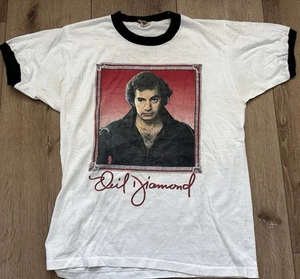 NEIL DIAMOND Fall Tour '82 Live in Concert Men Screen Stars White T-Shirt L Vtg - Picture 1 of 4