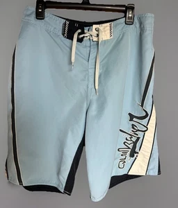 Pantalones cortos de tabla Quiksilver azul claro 32” para hombre Y2K - Imagen 1 de 6
