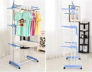 Stendibiancheria stendino pieghevole in acciaio grigio stendi panni da pavimento - Imagen 1 de 3