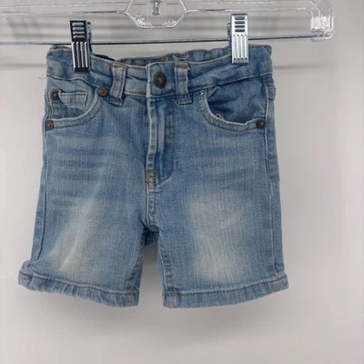 7 For All Mankind 儿童牛仔短裤 弹性腰围 可调浅洗 — 第 1/4 张图片