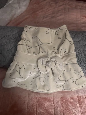 🐾 Винтажные ботинки и Barkley собаки платье - XS - слоновой кости бархата с тюль юбка - новый без ЯРЛЫКОВ - Изображение 1 из 4