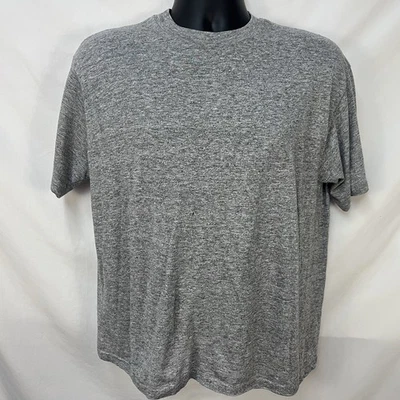 VINTAGE 80S STEDMAN HEATHER GRAY TRI BLEND BLANK T SHIRT SIZE L/XL USA RAYON - Image 1 of 4