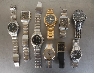 (9) Pulsar Mens Watch Stainless Chronograph Gold Tone Parts Lot AS-IS #7 - Bild 1 von 10