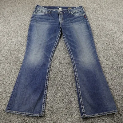 Pantalones de mezclilla plateados para mujer 20 azul oscuro botas Suki tiro alto elásticos occidentales Foto 1 de 4