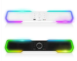 Barra de sonido ATWO FLOW Bluetooth 5.3 RGB arco iris LED PC juegos altavoz de escritorio - Imagen 1 de 4