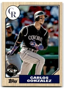 2017 Topps 1987 Baseball Carlos Gonzalez Colorado Rockies #87-4 - Picture 1 of 2