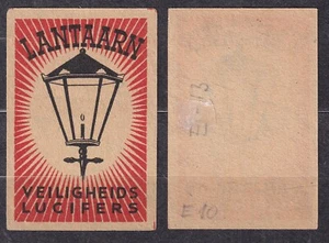 POLAND 1946/50 Matchbox Label Export - Cat.E#010 LANTAARN Veilighetos Lucifers - Imagen 1 de 1