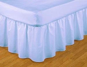 Pato cenefa con volantes de fácil ajuste huevo azul cama individual tamaño 91 cm x 191 cm x 41 cm gota - Imagen 1 de 3