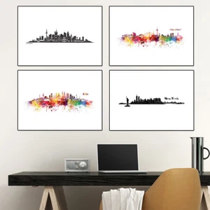 JUNIWORDS Poster mit Rahmen "Skylines" Geschenk Geburtstag Stadt DIN A4 A3 A2 - Bild 1 von 27