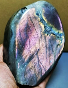 Polished Nice Rainbow Purple Flash Labradorite Spectrolite Freeform Reiki Stone - Picture 1 of 12