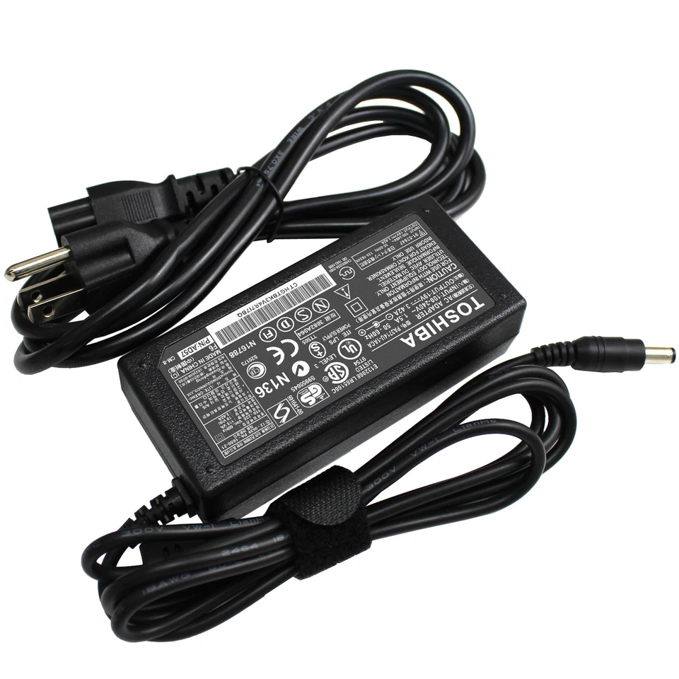 Genuine Brand AC Adapter Charger for Toshiba Laptop with Power Cord 19V 3.42A65W - Image 1 of 4