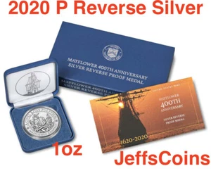 Medalla a prueba de plata 0,9999 REVERSE 400 aniversario de Mayflower Voyage 2020 20XD - Imagen 1 de 12
