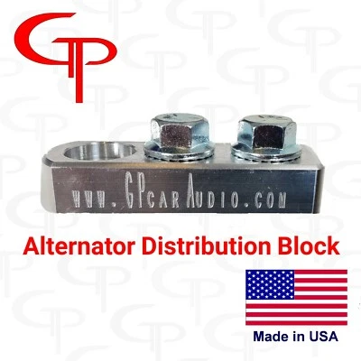 2 Spot Alternator Distribution Block 1/0 2/0 AWG LUG Battery Terminal dual input - Image 1 of 4
