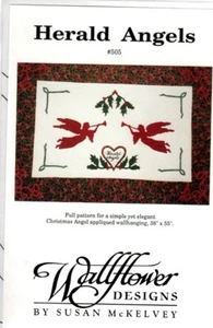 Wallflower Designs #505 HERALD ANGELS Wandbehang 38x55 Applikation Quilt Muster - Bild 1 von 2
