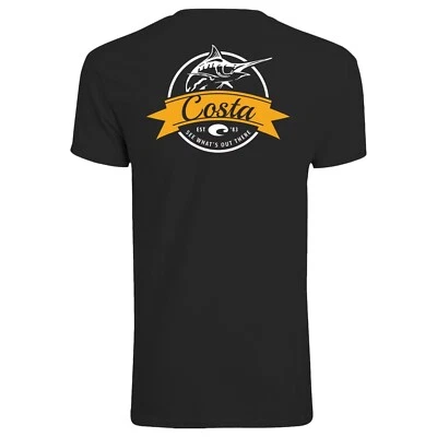 Costa Founders Fish T-Shirt (XL)- Black - Image 1 of 3