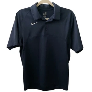 NIKE TEAM Kurzarm Poloshirt dunkelblau FitDry weiß gesticktes Logo Gr. M - Bild 1 von 8