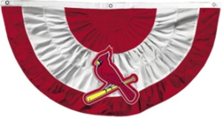 MLB ST.LOUIS - CARDINALS 27"x51" PLEATED BUNTING  FLAG - Image 1 of 1