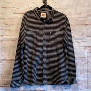 Levis Abbey linen blend striped casual shirt button down Men L Large long sleeve - Picture 1 of 6