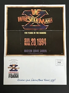WWF/WWE ORIGINAL POSTER - VINTAGE ORIGINAL WRESTLEMANIA X TICKET ORDER FORM *WWF - Picture 1 of 22
