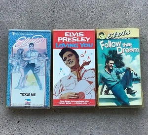 Elvis Presley VHS Lot of 3 Movies Tickle Me Loving You Follow That Dream Key Vid - Picture 1 of 4