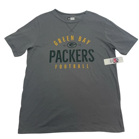 Green Bay Packers Men's NFL Team Apparel Shirt Gray Gold Black Large New Cover