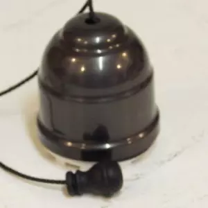 classic electric Gloss Black Bronze ceiling mounted black pull cord light switch - Foto 1 di 7