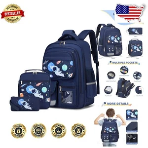 Large Capacity 3PCS Kids Backpack Set with Lunch Box & Pencil Case - Fun Design - Picture 1 of 9