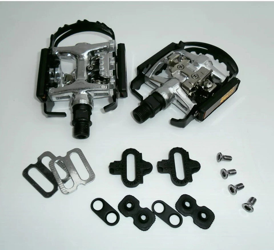 PEDALI DOPPIA FUNZIONE FPD SGANCIO RAPIDO+ TACCHETTE SPD MTB BICI ATTACCO Allumi - Immagine 1 di 1