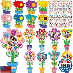 Qyeahkj 32 Pack Mother's Day Picture Frame Craft Kits for Kids DIY Flower Pho - Picture 1 of 5