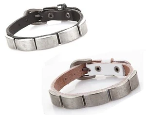  Lederarmband Echt Leder Armband  in Schwarz oder Weiß  für Damen und Herren - Bild 1 von 3