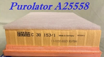 Filtro de aire Purolator A25558 se adapta a BMW 745 750 760 Rolls Royce Phantom seleccionados Foto 1 de 4