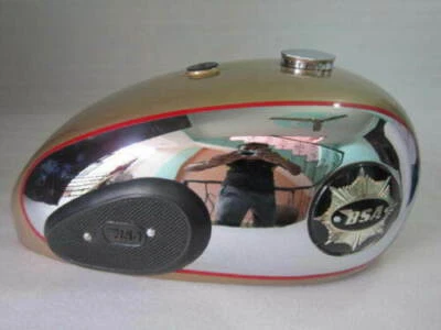 Tanque de gasolina BSA A7 A10 cromado pintado dorado Foto 1 de 4