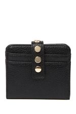 Steve Madden – Women's Stud Detail Card Holder Wallet Black - NEW