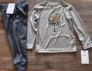 NWT Nike Toddler Boys 3T Gray/Dark Gray/Brown Dri-Fit FOOTBALL Pants Set - Picture 1 of 3