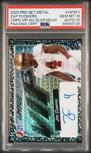 2023 Pro set Metal Zay Flowers Campus VIP Silver Mojo Auto /20 RC PSA 10 POP 1!! - Picture 1 of 3