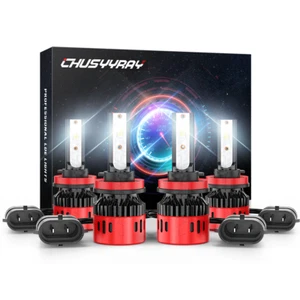 4x H8 H9 H11 LED Headlight Bulb Kit High/Low Beam super Bright 6500K Xenon White - Picture 1 of 10