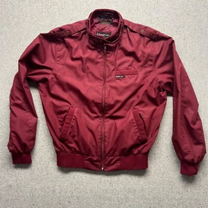 Members Only Bomber Jacket Mens 40 Burgundy Racer Moto Lightweight Full Zip - Picture 1 of 8