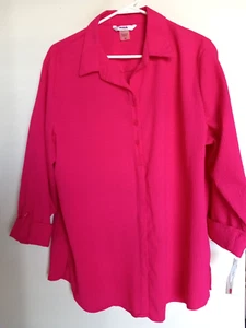 ALIA Women's Button-Up  Pink Crinkle Shirt Size 18 NEW - Picture 1 of 3
