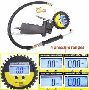 DIGITAL PRESSURE GAUGE VALVES TIRE INFLATOR DIAL DUAL CHUCK / CLIP ON 0-255 PSI - Picture 1 of 1