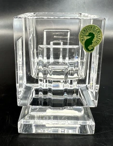 Waterford Crystal Metropolitan Square Votive Candle Holder Art Deco Ireland 4" - Picture 1 of 10