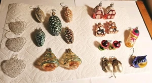 30 Antique/Vintage Blown Small Glass  Christmas Ornaments.Trees.Flora.Bears.❤️'s - Picture 1 of 7