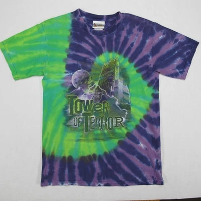 Camisa De Colección Disney Torre del Terror Para Hombre Pequeña Verde Púrpura Twilight Zone Foto 1 de 4