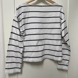 Faherty Shirt Women’s Size Small White Blue Rugby Striped Coastal 100% Cotton - Picture 1 of 5